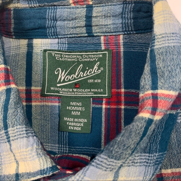 Woolrich Plaid Button Up Shirt Medium - Picture 12 of 12